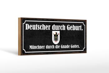 Panneau en bois disant 27x10cm Allemand de naissance Munich 1