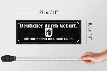 Panneau en bois disant 27x10cm Allemand de naissance Munich 4
