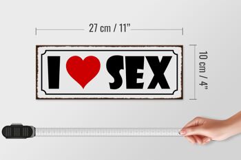 Panneau en bois disant 27x10cm "I Love Sex" 4