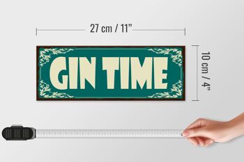 Panneau en bois indiquant 27x10cm Gin Time 4