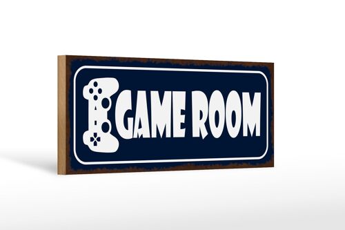 Holzschild Hinweis 27x10cm Game Room
