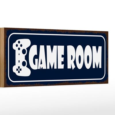 Holzschild Hinweis 27x10cm Game Room