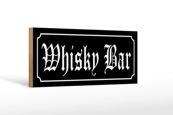 Panneau avis en bois 27x10cm Whisky Bar Pub 1