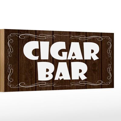 Cartello in legno con scritta Cigar Bar 27x10 cm