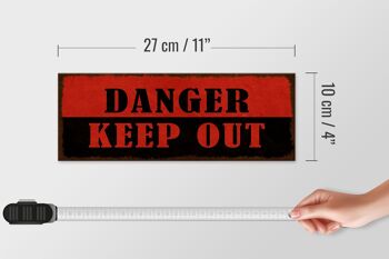 Panneau en bois d'avertissement 27x10cm Danger à garder à l'écart 4