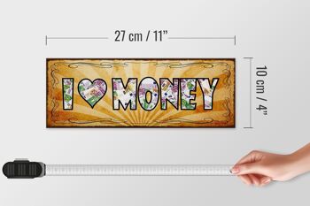 Panneau en bois disant 27x10cm J'aime l'argent 4
