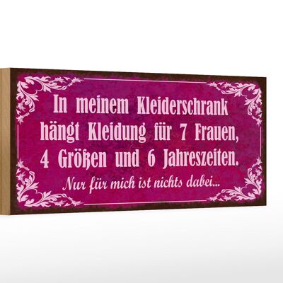 Holzschild Spruch 27x10cm mein Kleiderschrank 4 Größen und