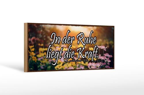 Holzschild Spruch 27x10cm in der Ruhe liegt die Kraft