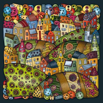 Puzzle cadre Palapeli "Mountain Village", 210 pièces uniques 2