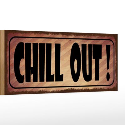Cartello in legno con scritta "Chill Out" 27x10 cm