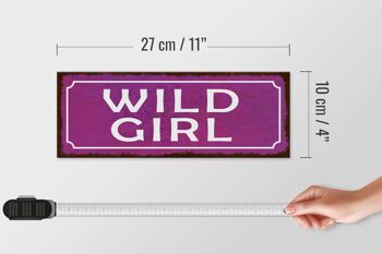 Panneau en bois disant 27x10cm Wild Girl 4