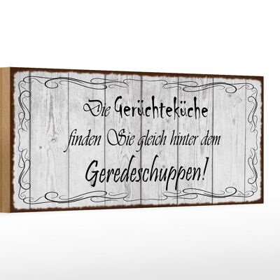Holzschild Spruch 27x10cm Gerüchteküche Geredeschuppen
