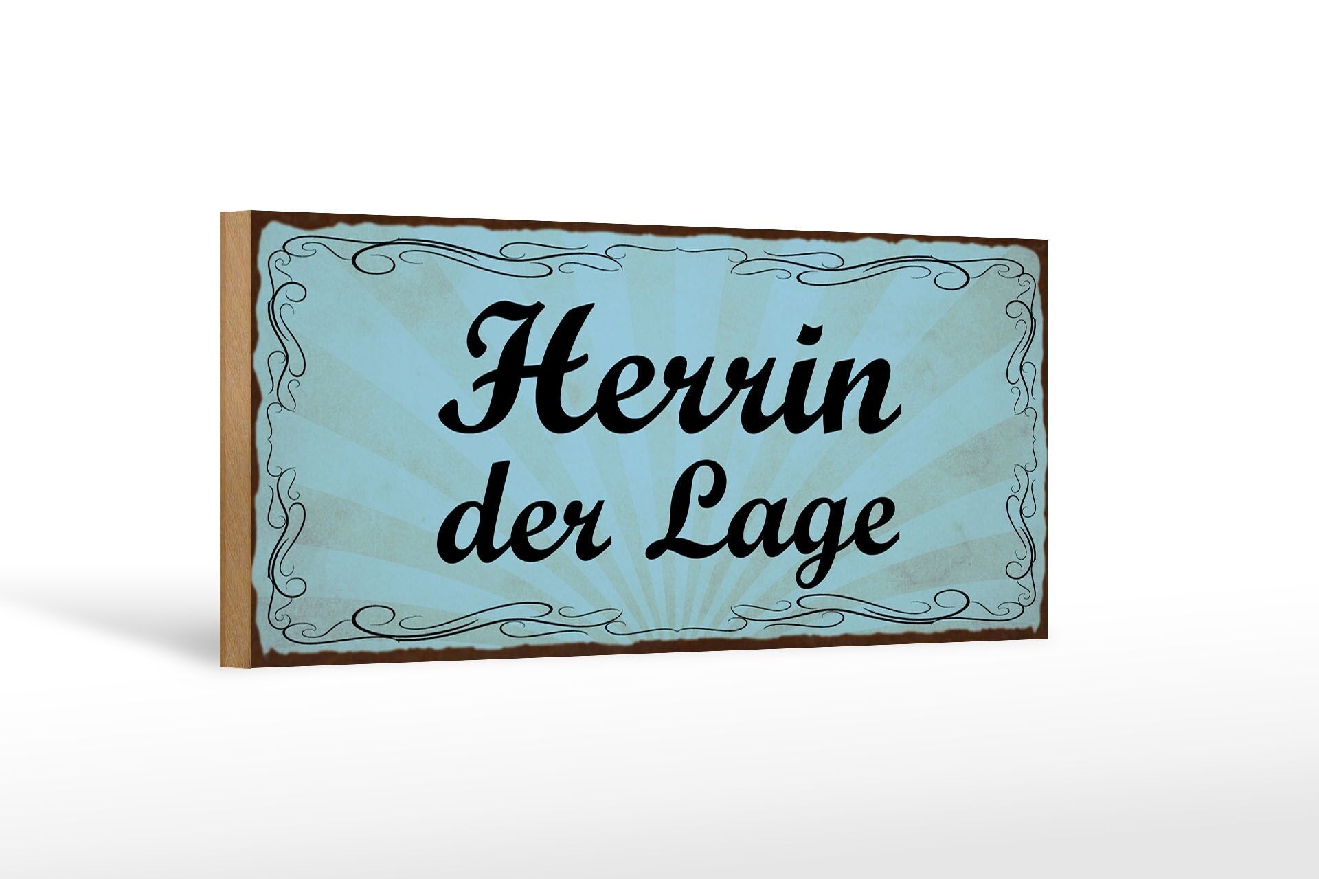 Cartello in legno nota 27x10 cm Padrona della situazione