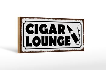 Panneau en bois disant 27x10cm Cigar Lounge Cigar panneau blanc 1