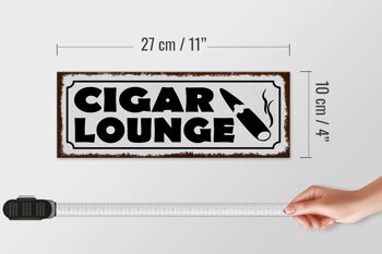 Panneau en bois disant 27x10cm Cigar Lounge Cigar panneau blanc 4