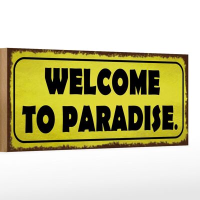 Holzschild Spruch 27x10cm Welcome to Paradise