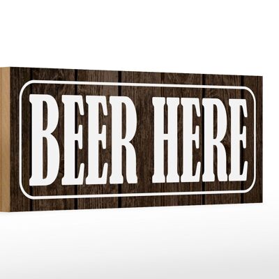 Cartello in legno nota 27x10 cm Birra qui birra