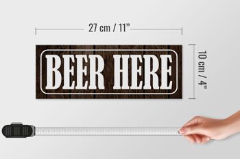Panneau en bois note 27x10cm Bière ici bière 4