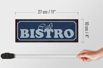 Panneau d'avertissement en bois 27x10cm, panneau bleu Café Bistro 4
