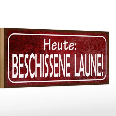 Cartel de madera nota 27x10cm El mal humor de hoy