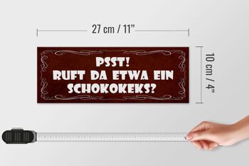 Panneau en bois indiquant 27x10cm PSST appelle un biscuit au chocolat 4