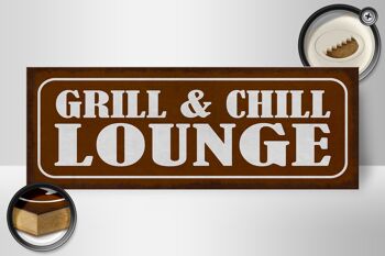 Panneau en bois note 27x10cm Grill Chill Lounge Grilling 2