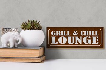 Panneau en bois note 27x10cm Grill Chill Lounge Grilling 3