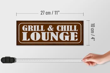 Panneau en bois note 27x10cm Grill Chill Lounge Grilling 4