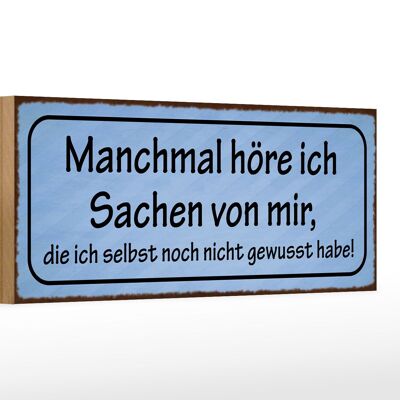 Holzschild Spruch 27x10cm manchmal höre ich Sachen von mir