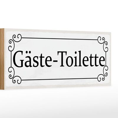 Holzschild Hinweis 27x10cm Gäste-Toilette