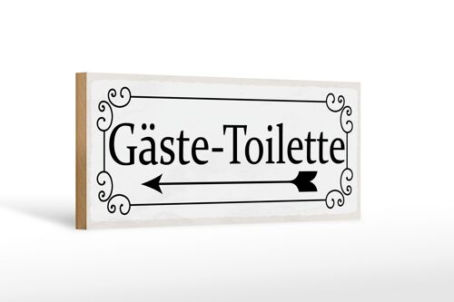 Holzschild Hinweis 27x10cm Gäste-Toilette links