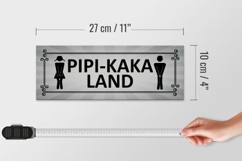 Panneau signalétique en bois 27x10cm Pipi-Kaka Land toilettes 4