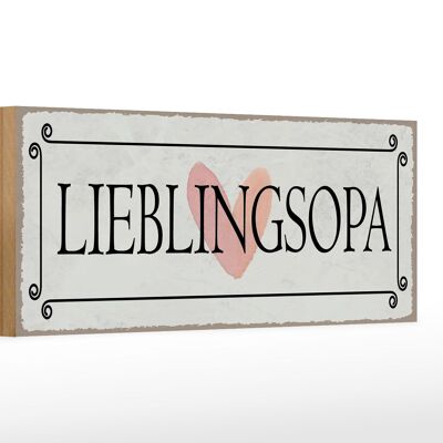 Holzschild Hinweis 27x10cm Lieblingsopa Herz