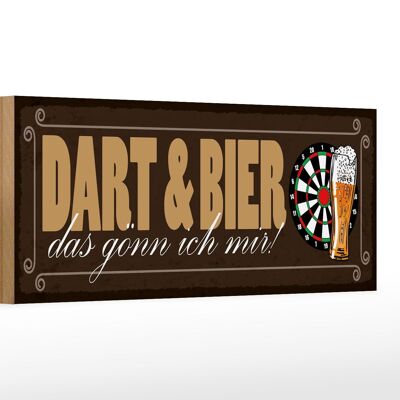 Panneau en bois disant 27x10cm Dart & Beer Je m'offre ça