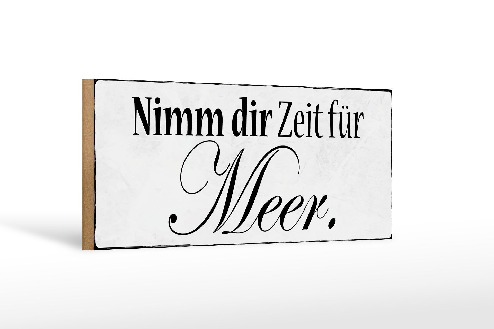 Wooden sign saying 27x10cm Take time for the sea