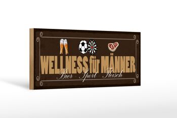 Panneau en bois disant 27x10cm bien-être pour hommes bière sport viande 1