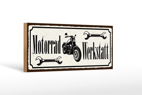 Holzschild Hinweis 27x10cm Motorrad Werkstatt
