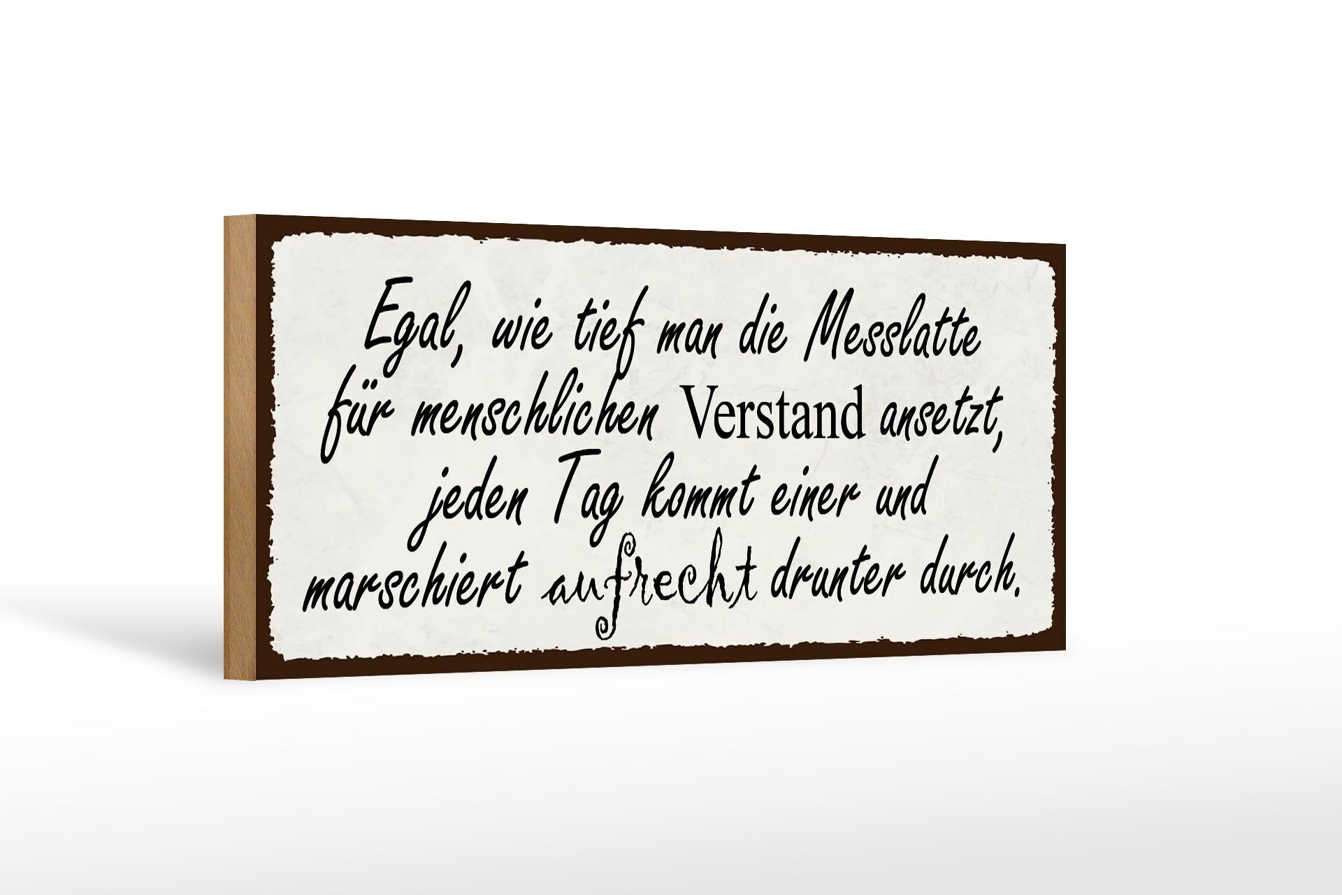 Cartello in legno con scritta 27x10 cm Non importa quanto in basso imposti l'asticella