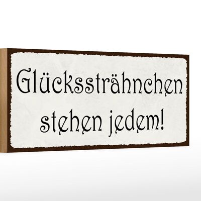 Holzschild Spruch 27x10cm Glückssträhnchen stehen jedem