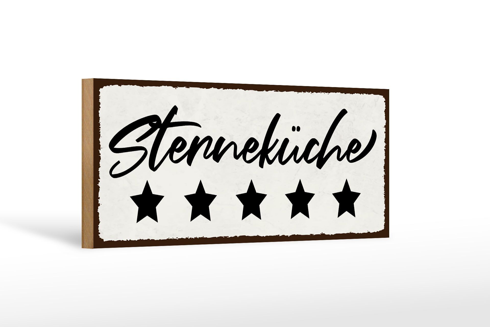 Cartello in legno nota 27x10 cm cucina a stella