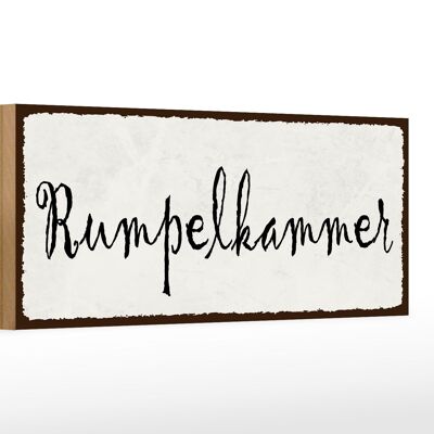 Holzschild Hinweis 27x10cm Rumpelkammer