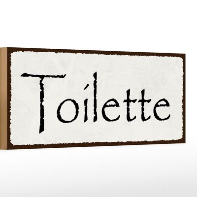 Cartello in legno avviso toilette 27x10cm