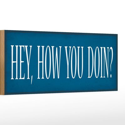 Holzschild Spruch 27x10cm hey how you doin