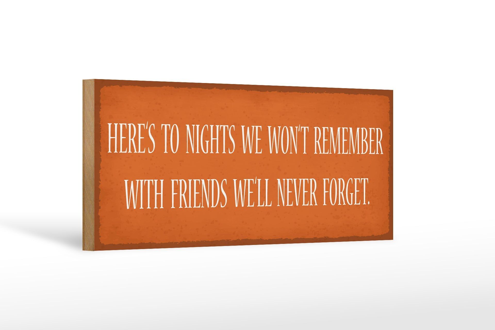 Cartel de madera que dice 27x10cm para noches con las que no recordaremos