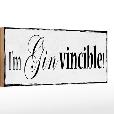 Cartel de madera que dice 27x10cm Soy Gin-vincible