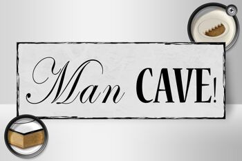 Panneau avis en bois 27x10cm Man Cave 2