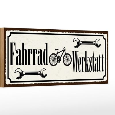 Cartello in legno nota officina biciclette 27x10cm