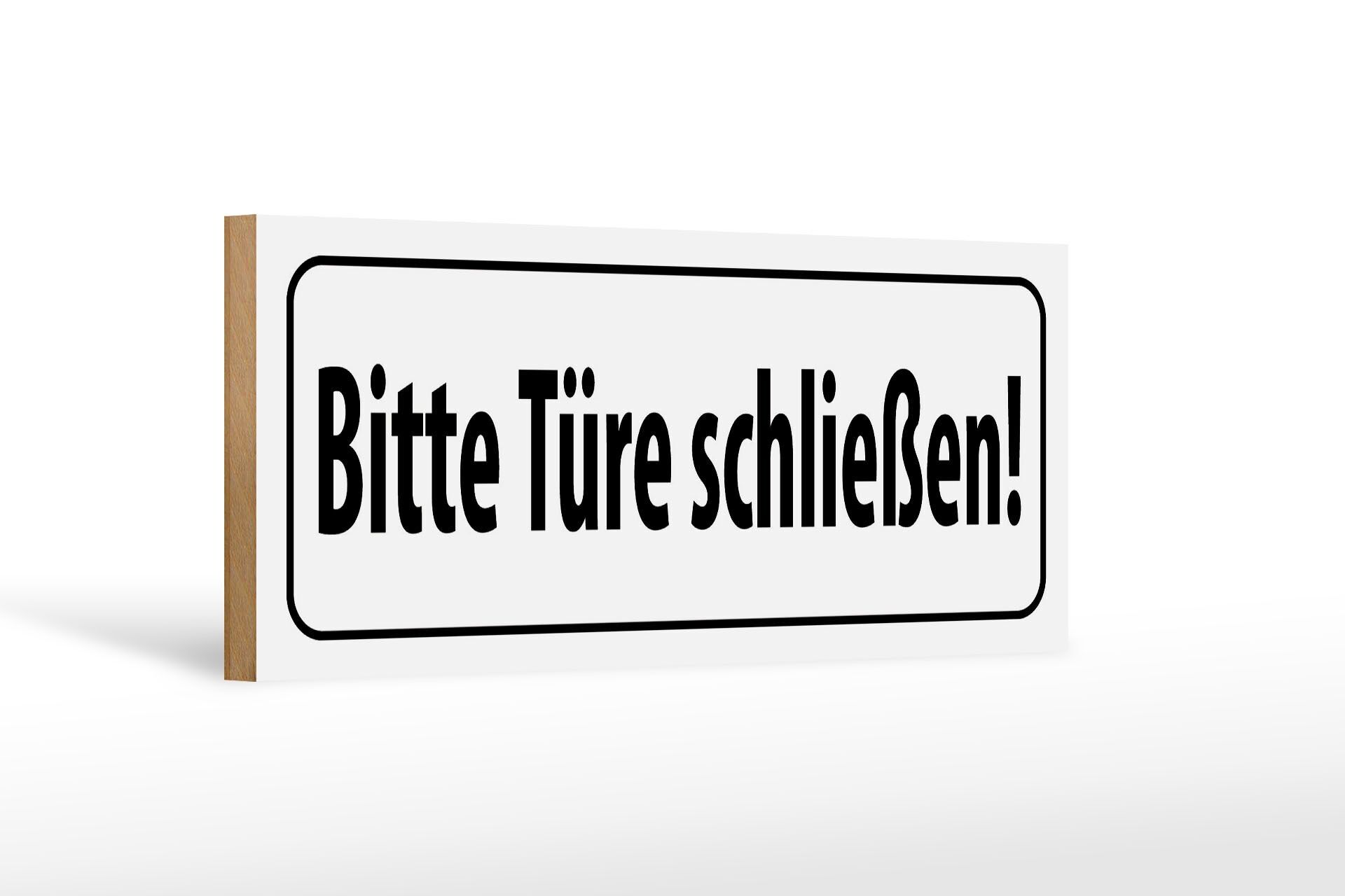 Cartello in legno 27x10 cm: si prega di chiudere le porte