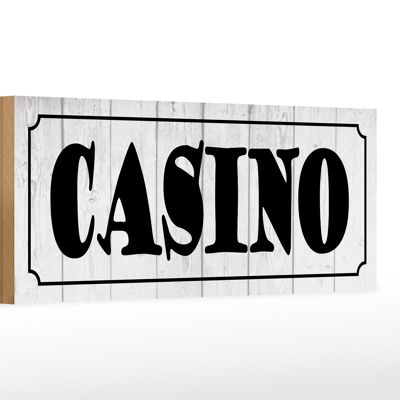 Letrero de madera que dice 27x10cm casino juegos casino