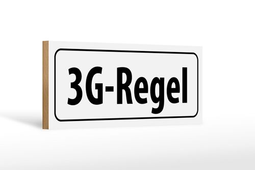 Holzschild Hinweis 27x10cm 3G-Regel